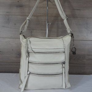 Lucky Brand White Boho Chic Leather Crossbody Bag